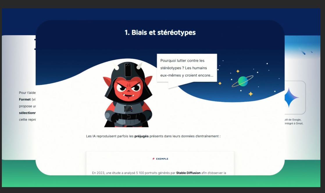 Personnage Dark Promptus - Sensibilisation aux biais de l'IA